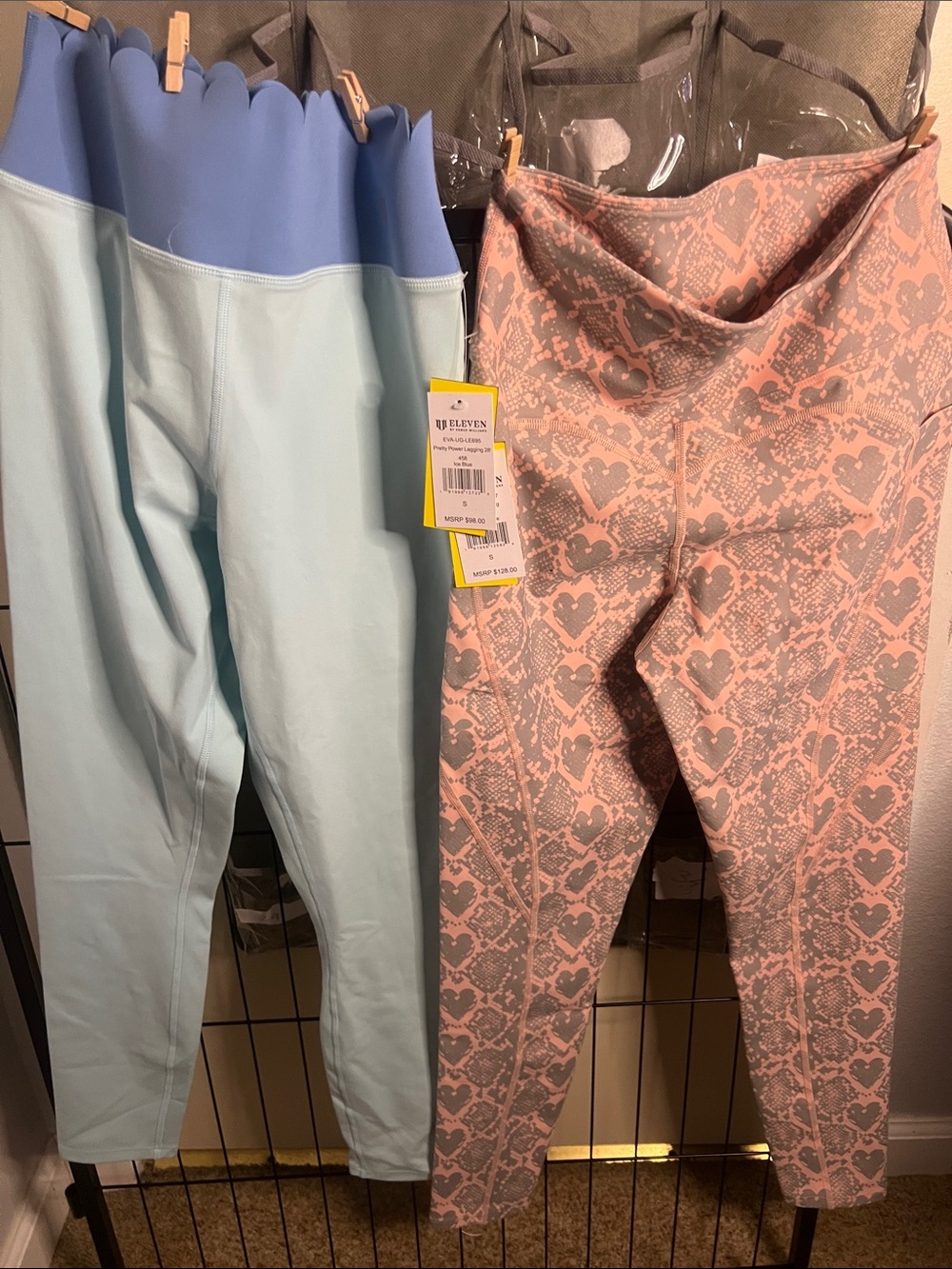 EleVen by Venus Williams Light Blue and Pink Girls' Active Leggings Set